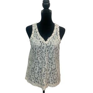 Express Woman size Sm Y2K Cream Lace Tank Top 
Feminine Coachella Festival